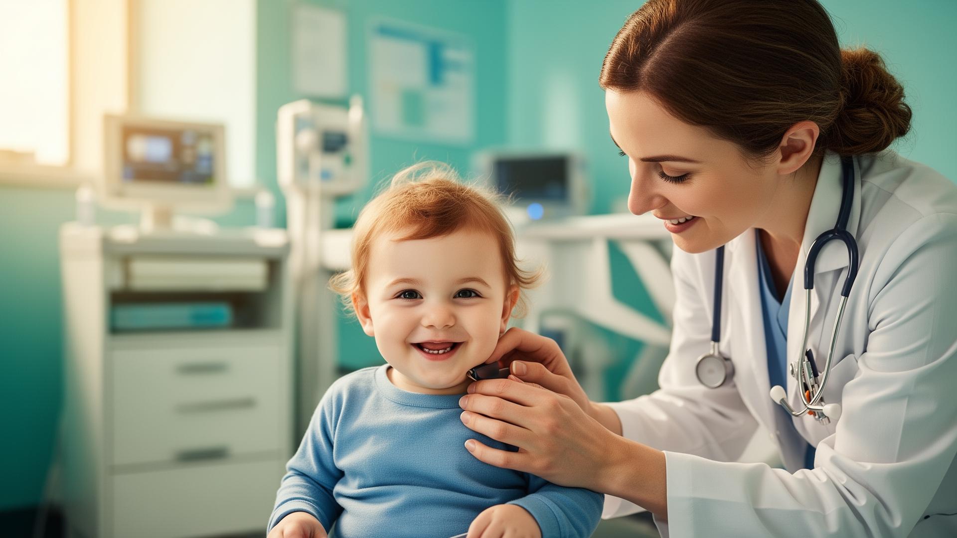 Pediatra con bambino